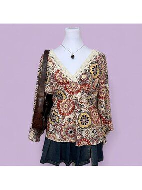 y2k floral boho quirky whimsical top